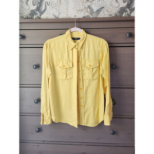 Women's Lauren Ralph Lauren Yellow Button Down Shirt Size XS , TP